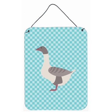 Carolines Treasures Buff Grey Back Goose Blue Check Wall or Door Hanging Prints BB8075DS1216